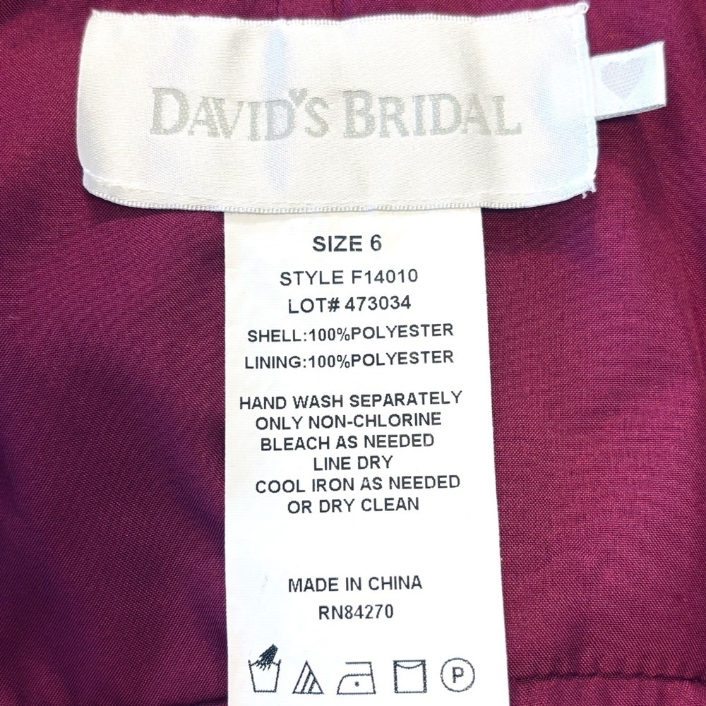 David’s Bridal Plum Purple One Shoulder Ruched Chiffon Maxi Formal Dress Size 6 - Picture 7 of 7